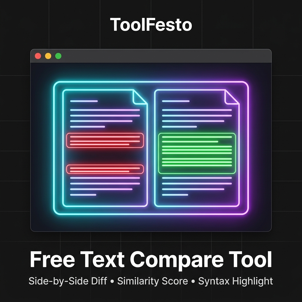 Text & Code Diff Checker with Similarity Score | ToolFesto